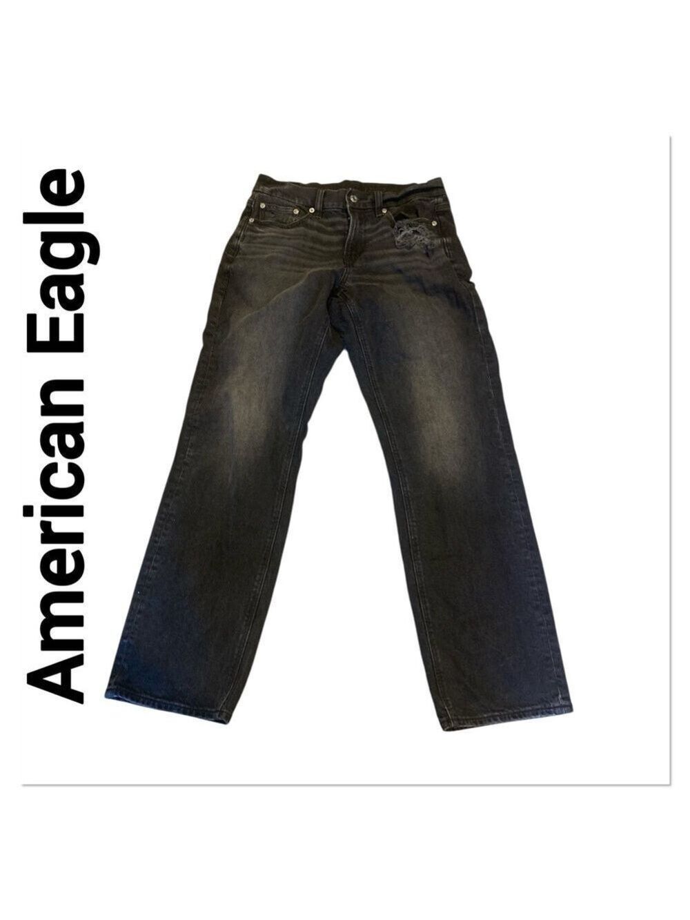 AMERICAN EAGLE Black Straight Leg Jeans size 4 Regular